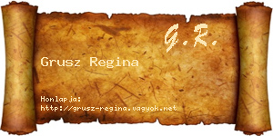 Grusz Regina névjegykártya